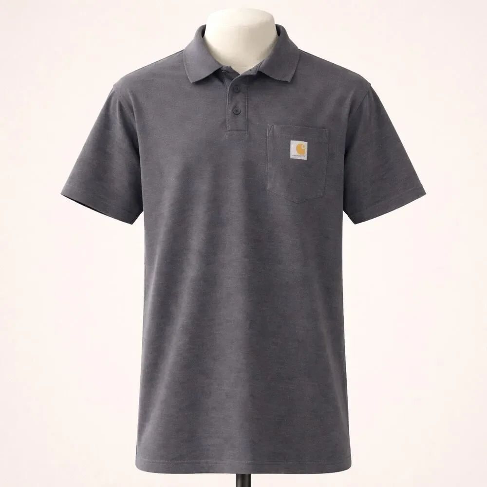 Carhartt Men’s Loose Fit SS Carbon Heather Polo Shirt Large L